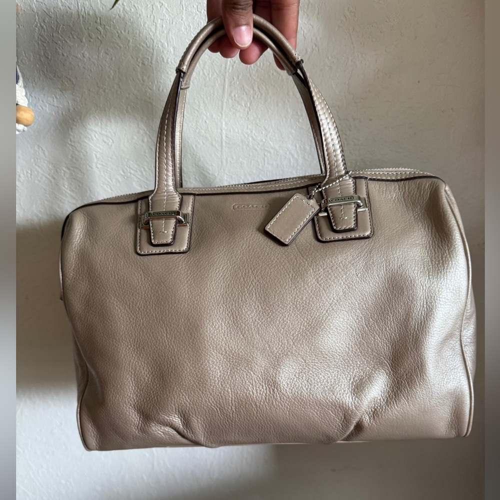 Coach Taylor Leather Satchel Bag 2 Ways Champagne F25296